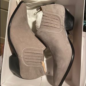 Schutz Jaqueline Grey Suede Western Bootie